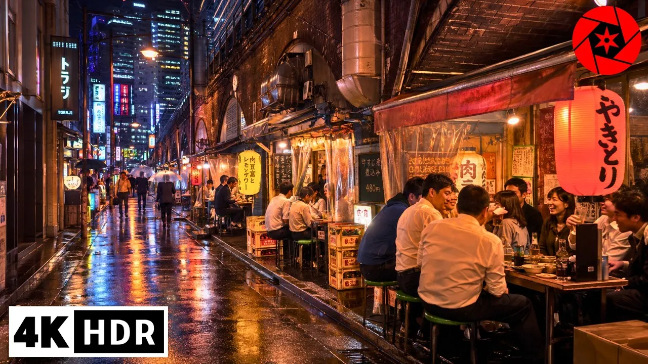 A brightly lit Tokyo street at night from the Ginza walk